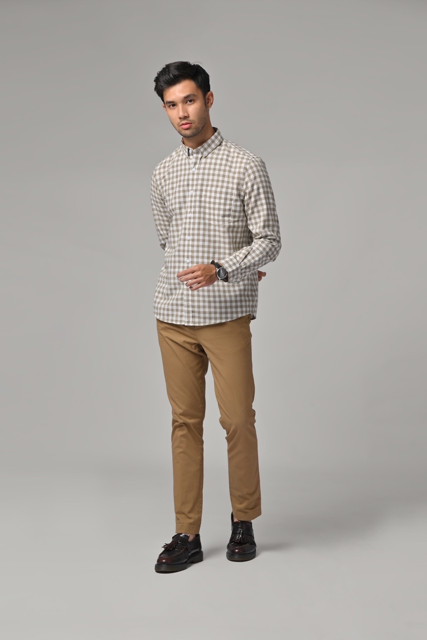 PSAZ05-MILES PLAID SHIRT BROWN