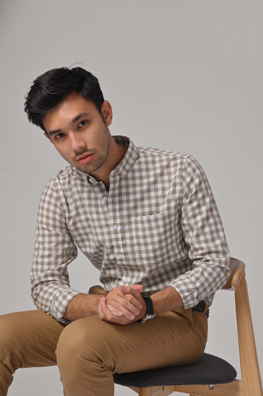 PSAZ05-MILES PLAID SHIRT BROWN