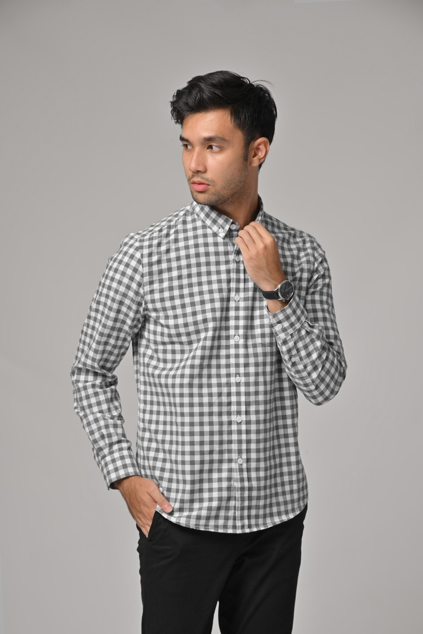 PSAZ10-MILES PLAID SHIRT GREY