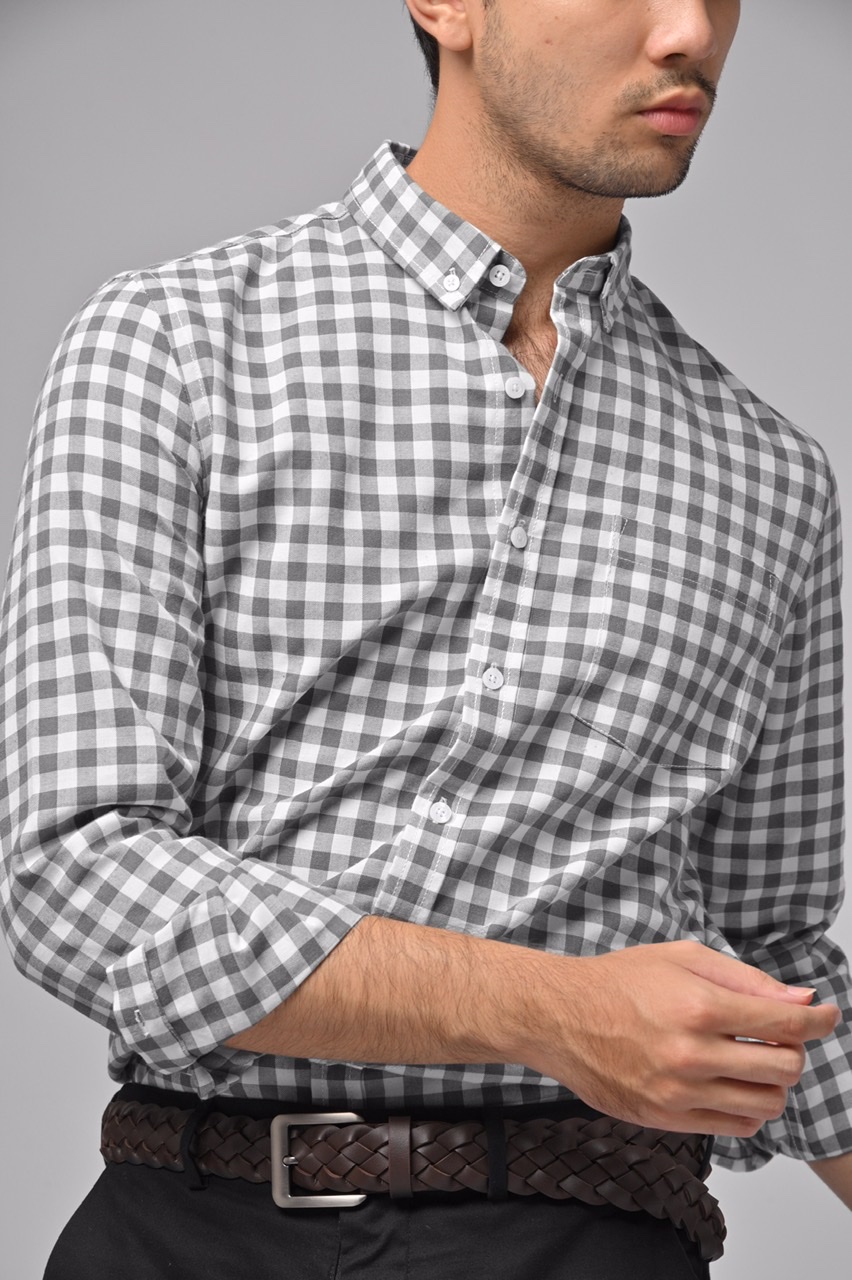PSAZ10-MILES PLAID SHIRT GREY