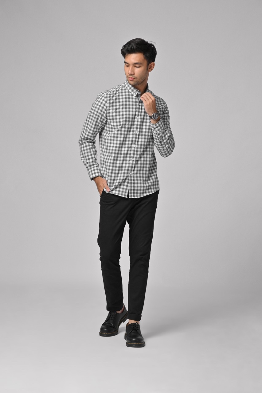 PSAZ10-MILES PLAID SHIRT GREY