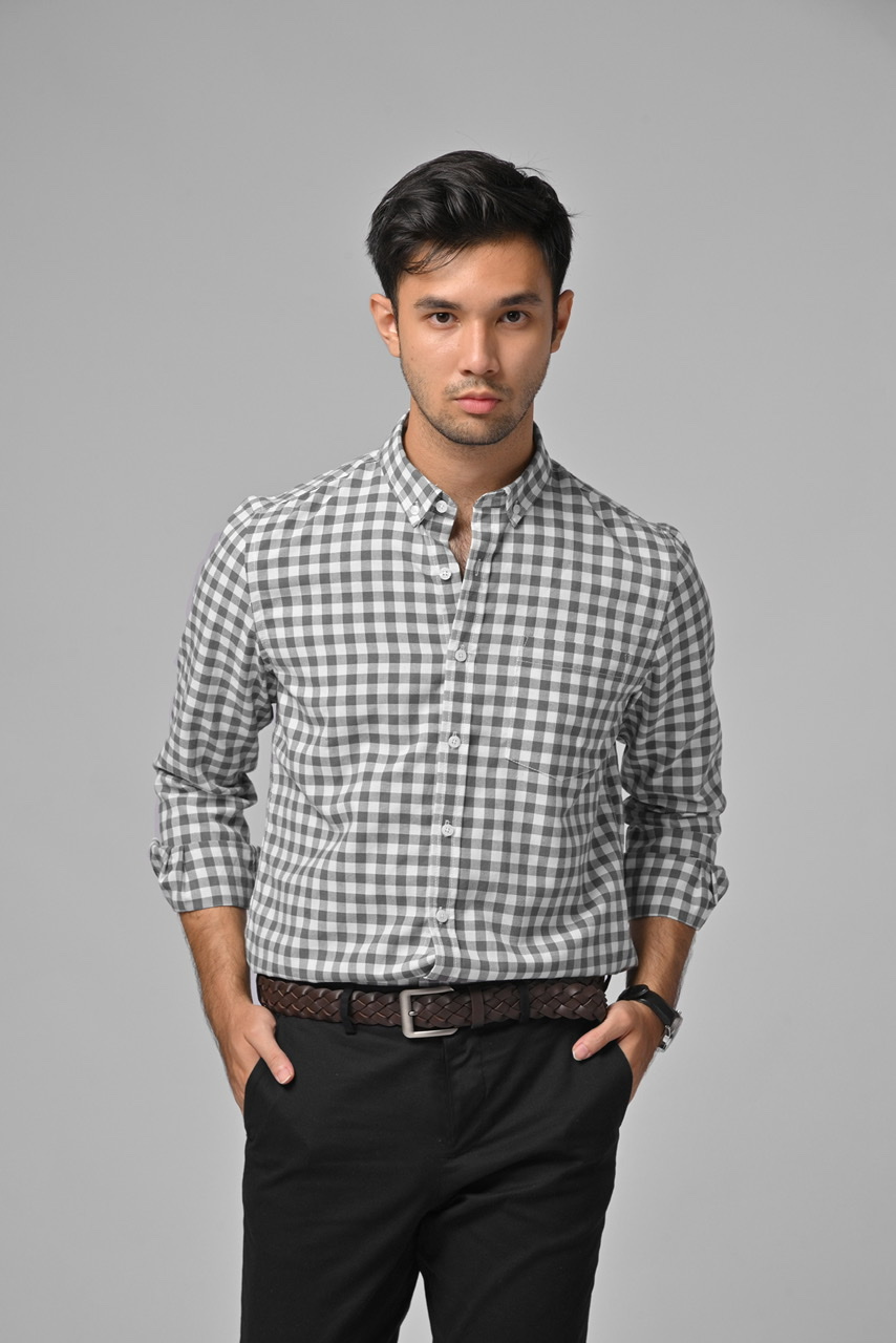 PSAZ10-MILES PLAID SHIRT GREY