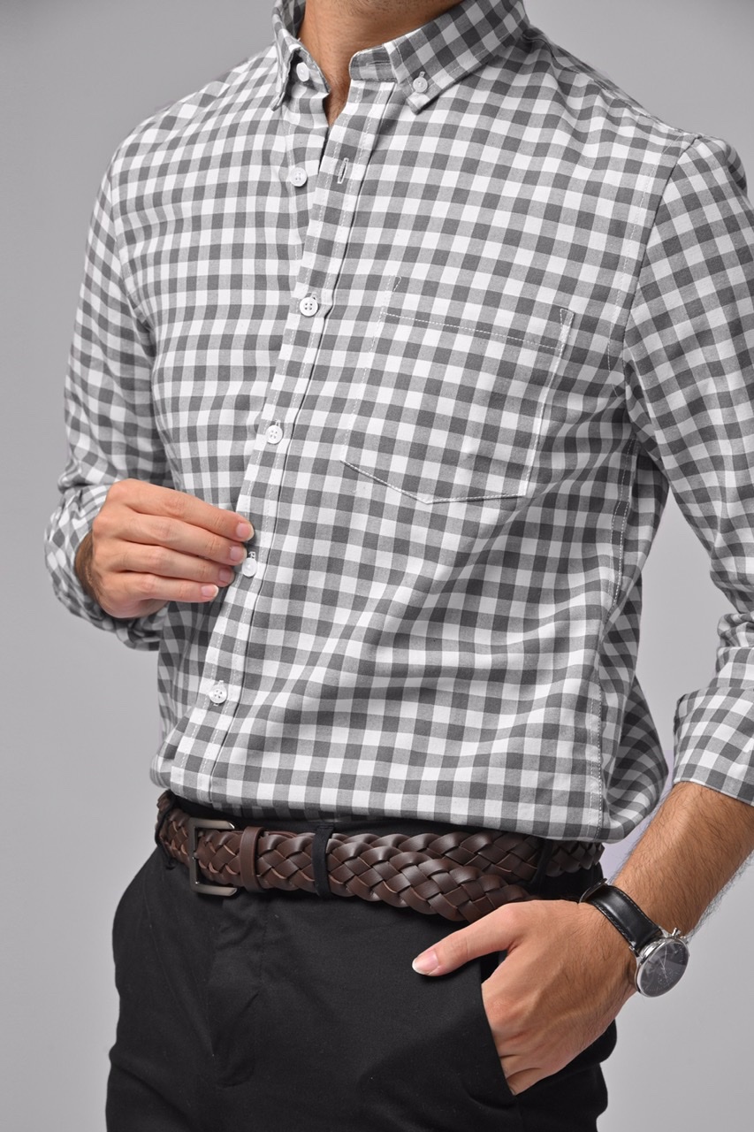 PSAZ10-MILES PLAID SHIRT GREY