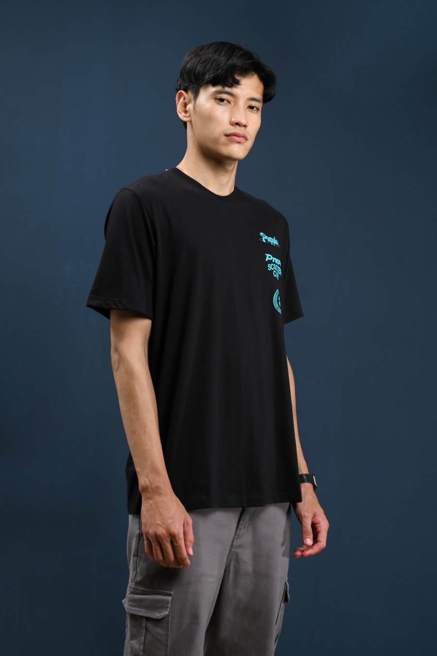 PTDO02-PREPP SCOOTER CLUB PREPPIES TEES BLACK