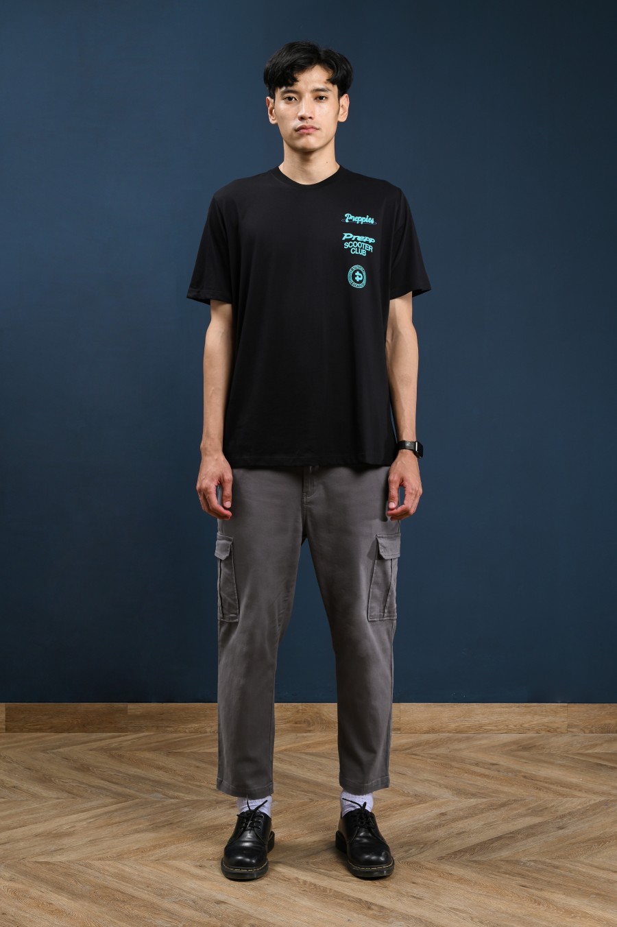 PTDO02-PREPP SCOOTER CLUB PREPPIES TEES BLACK