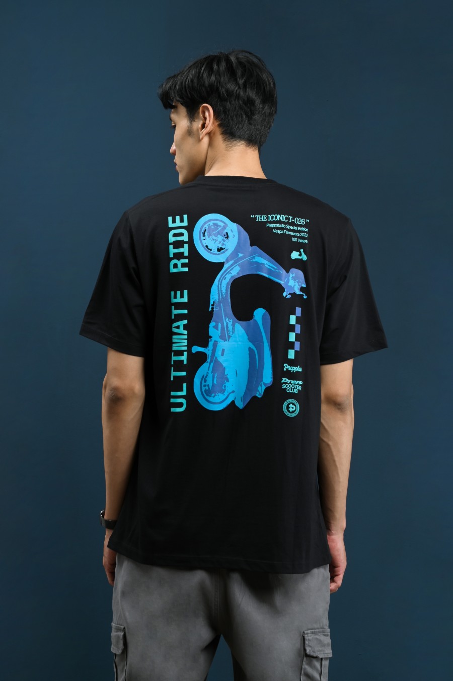 PTDO02-PREPP SCOOTER CLUB PREPPIES TEES BLACK