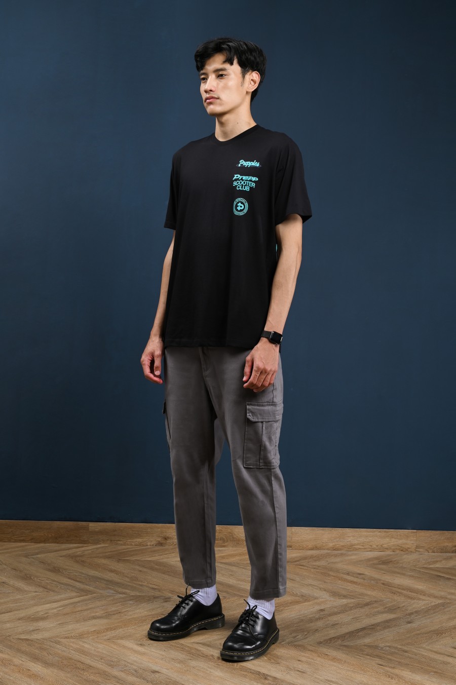 PTDO02-PREPP SCOOTER CLUB PREPPIES TEES BLACK