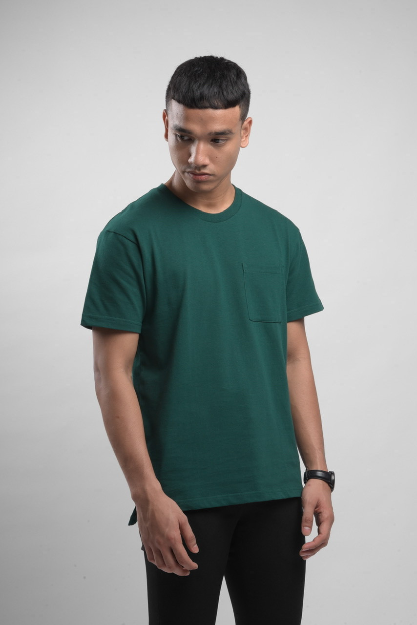 YORK OVERSIZED TEES IN FOREST GREEN