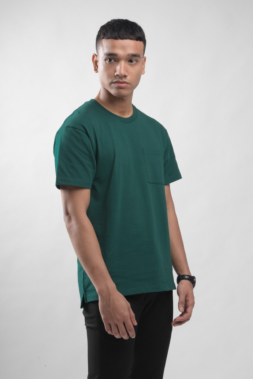 YORK OVERSIZED TEES IN FOREST GREEN