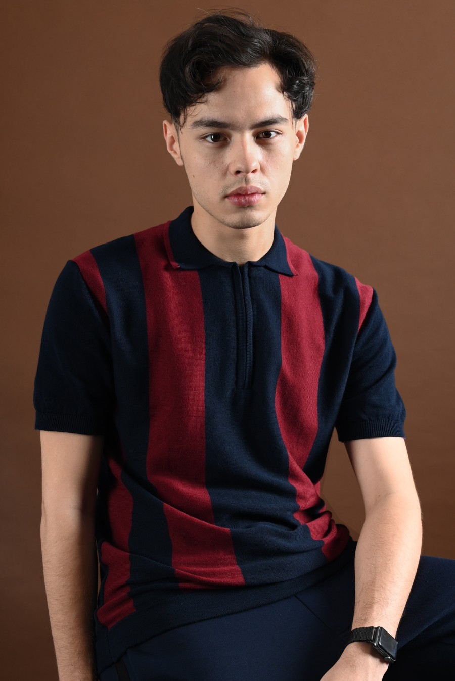 ZIPPY POLO NAVY MAROON