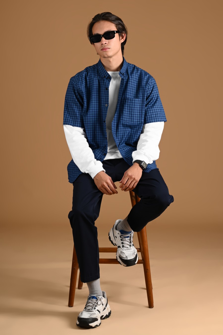 GINGHAM SHORT SLEEVE SHIRT PREPP SCOOTER EDITION NAVY TONAL