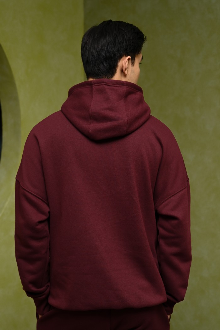PREPP OVERSIZED HOODIE SIGNATURE PATCH MAROON