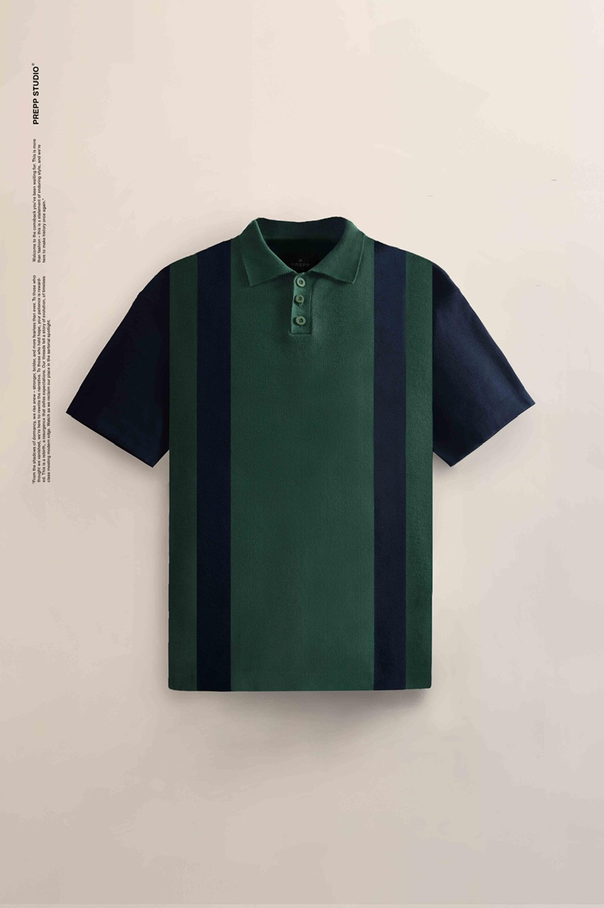 POLO STRIPE SENSE 2 STRIPE NAVY GREEN