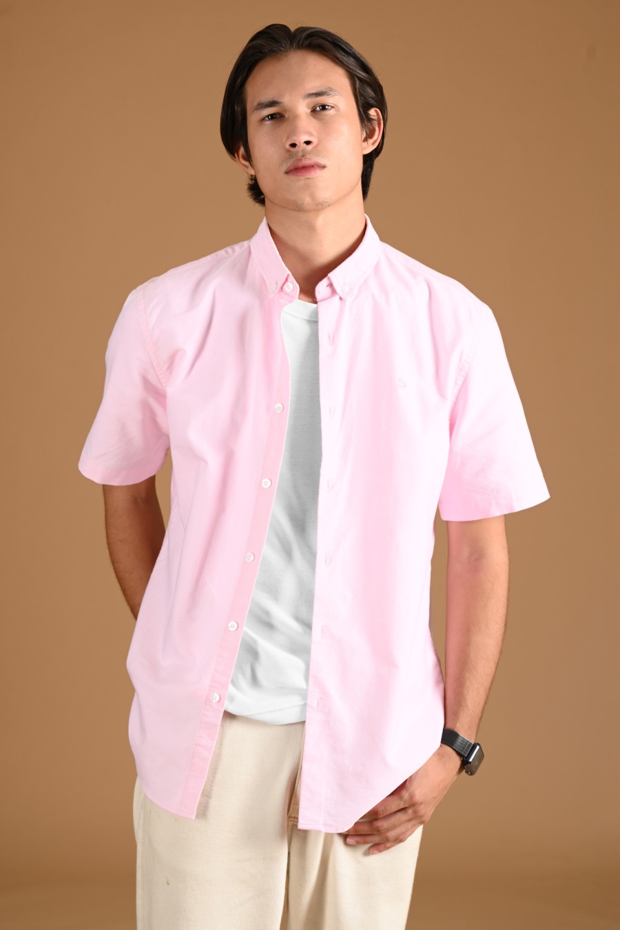 SIGNATURE OXFORD SHORT SLEEVE SHIRT PINK
