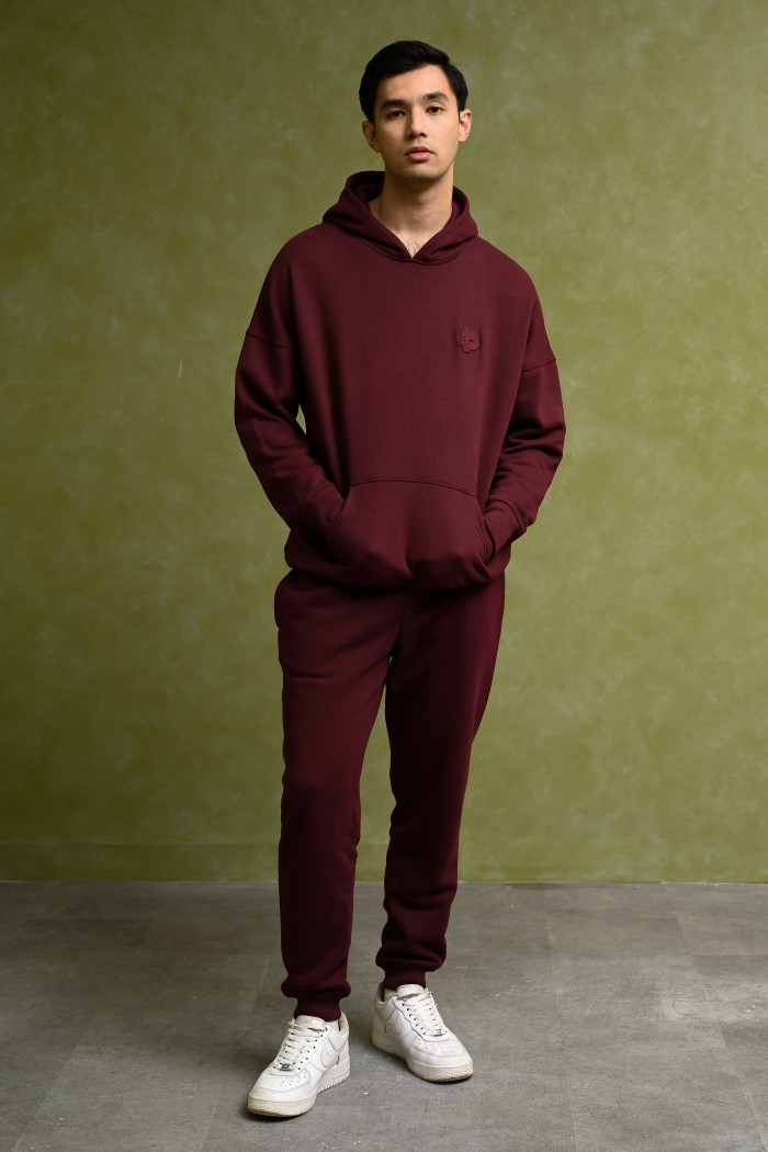 PREPP OVERSIZED HOODIE SIGNATURE PATCH MAROON