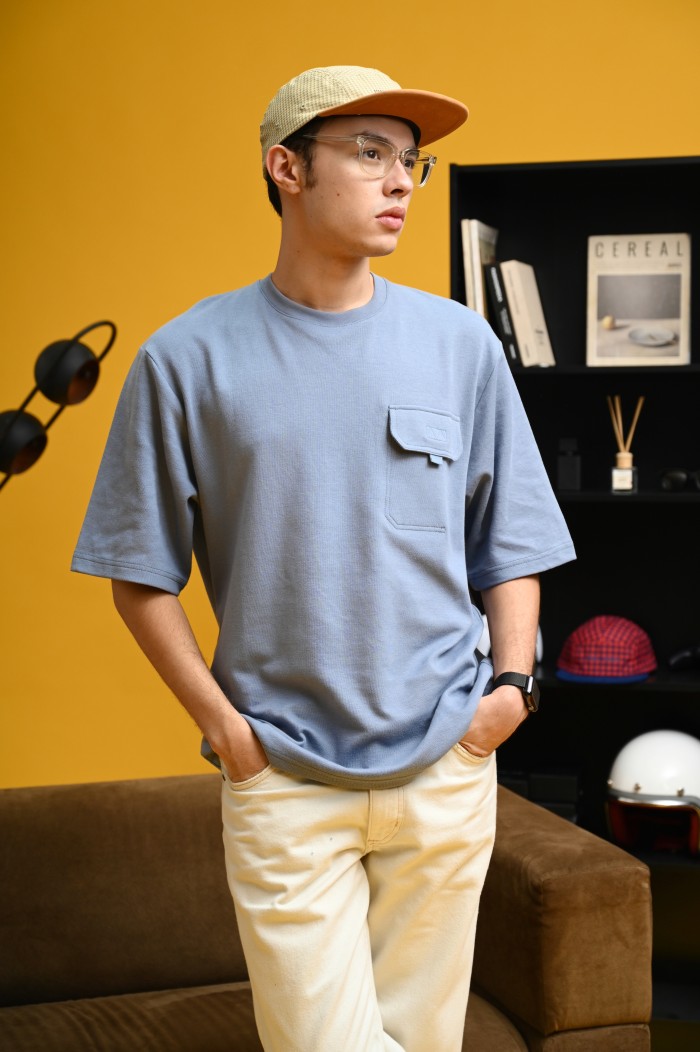 PTDJ63-POCKET OVERSIZED TEES FLINSTONE