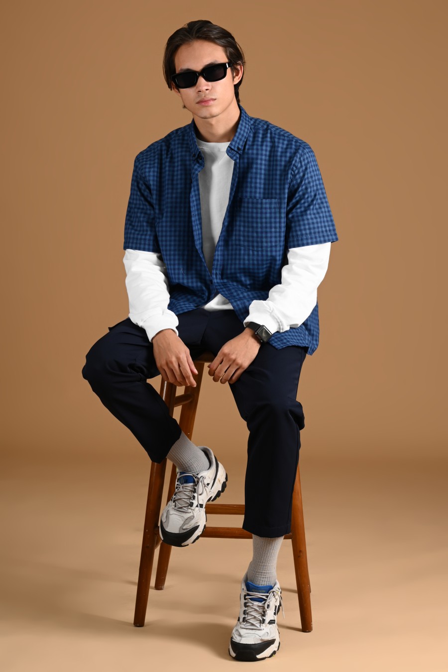GINGHAM SHORT SLEEVE SHIRT PREPP SCOOTER EDITION NAVY TONAL