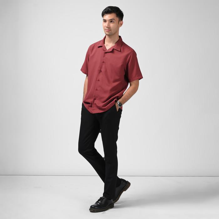 KEMEJA PREPP STUDIO ULTIMATE CUBAN SHIRT OXBLOOD
