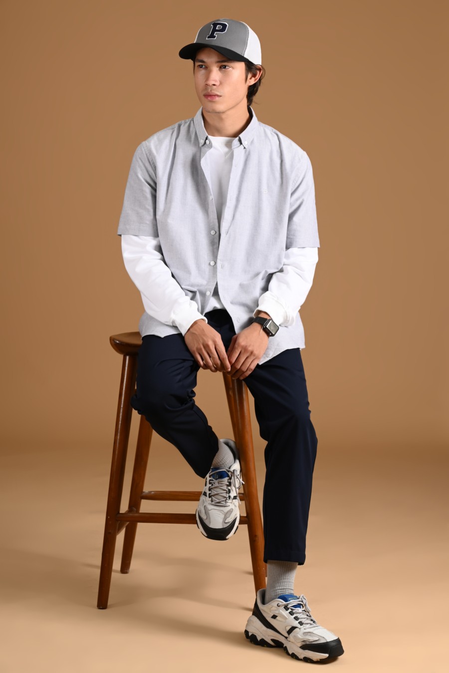 SIGNATURE OXFORD SHORT SLEEVE SHIRT GREY