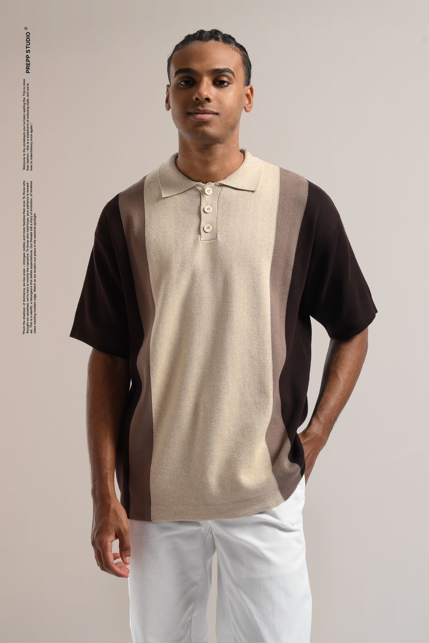 POLO STRIPE SENSE 3 STRIPE CHOCO CREAM