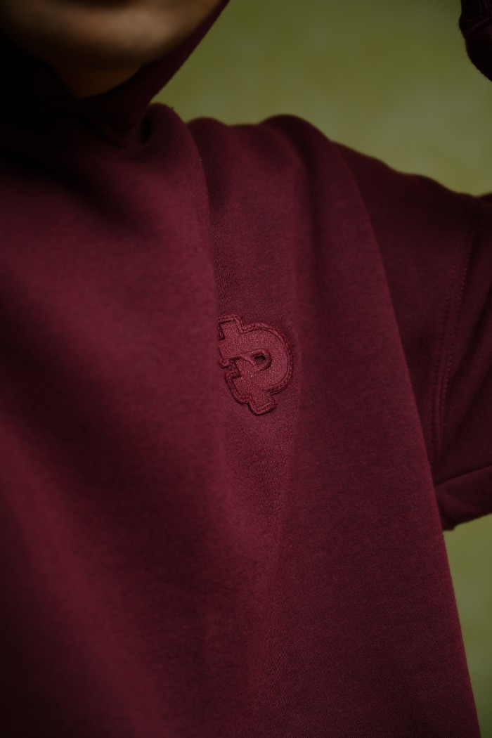PREPP OVERSIZED HOODIE SIGNATURE PATCH MAROON