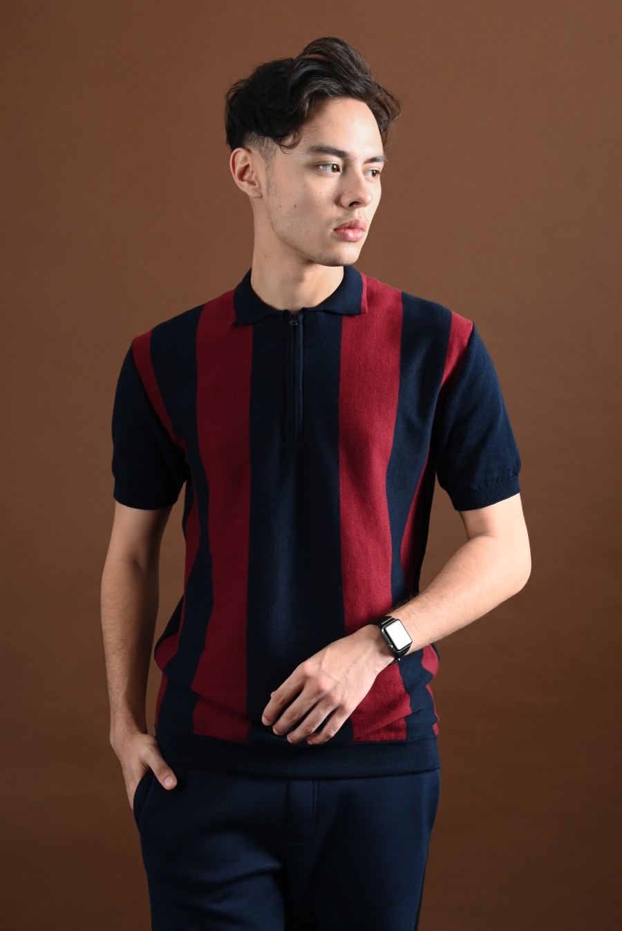 ZIPPY POLO NAVY MAROON