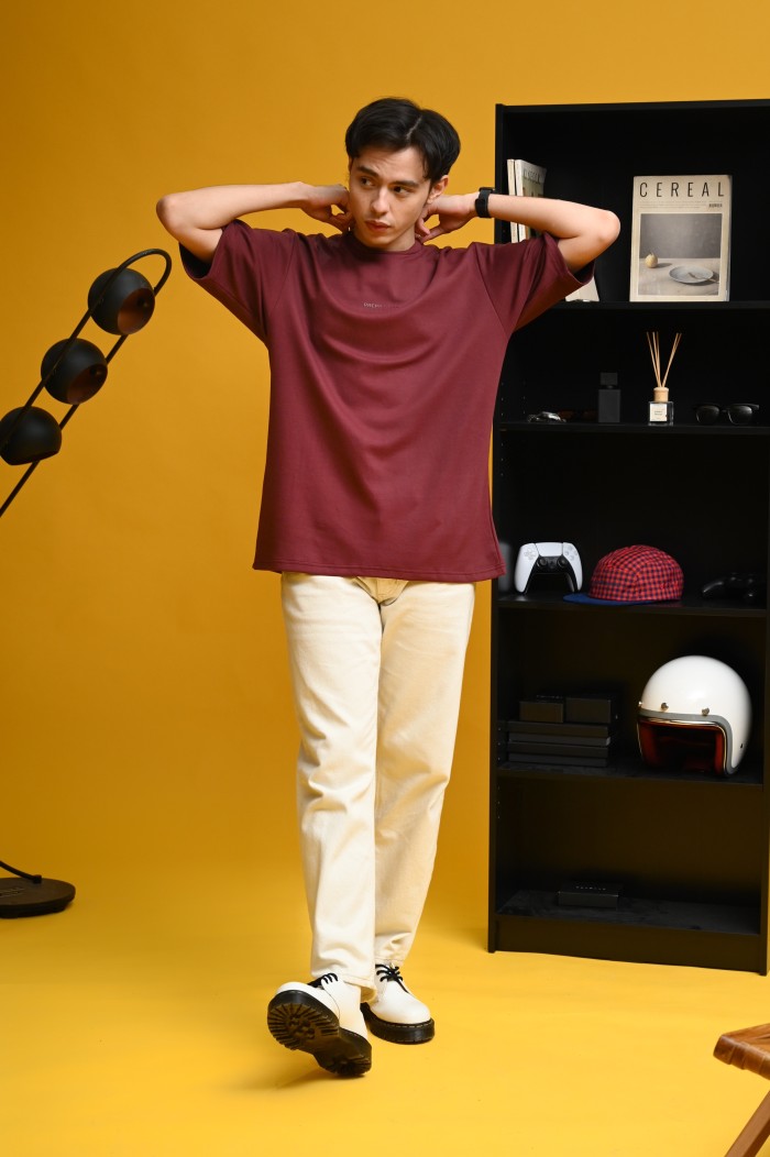 PTDK14-SIGNATURE OVERSIZED TEES MAROON