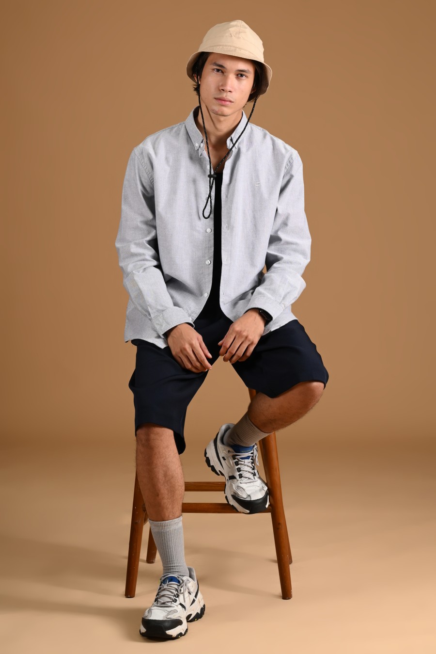 SIGNATURE OXFORD LONG SLEEVE SHIRT GREY