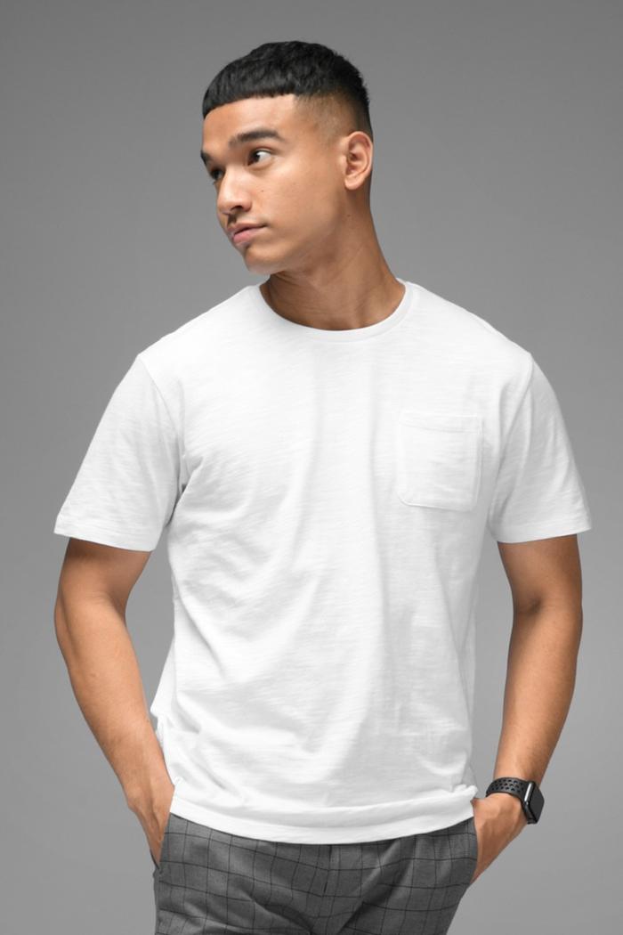 KAOS PREPP STUDIO POCKET SLUB TEES WHITE