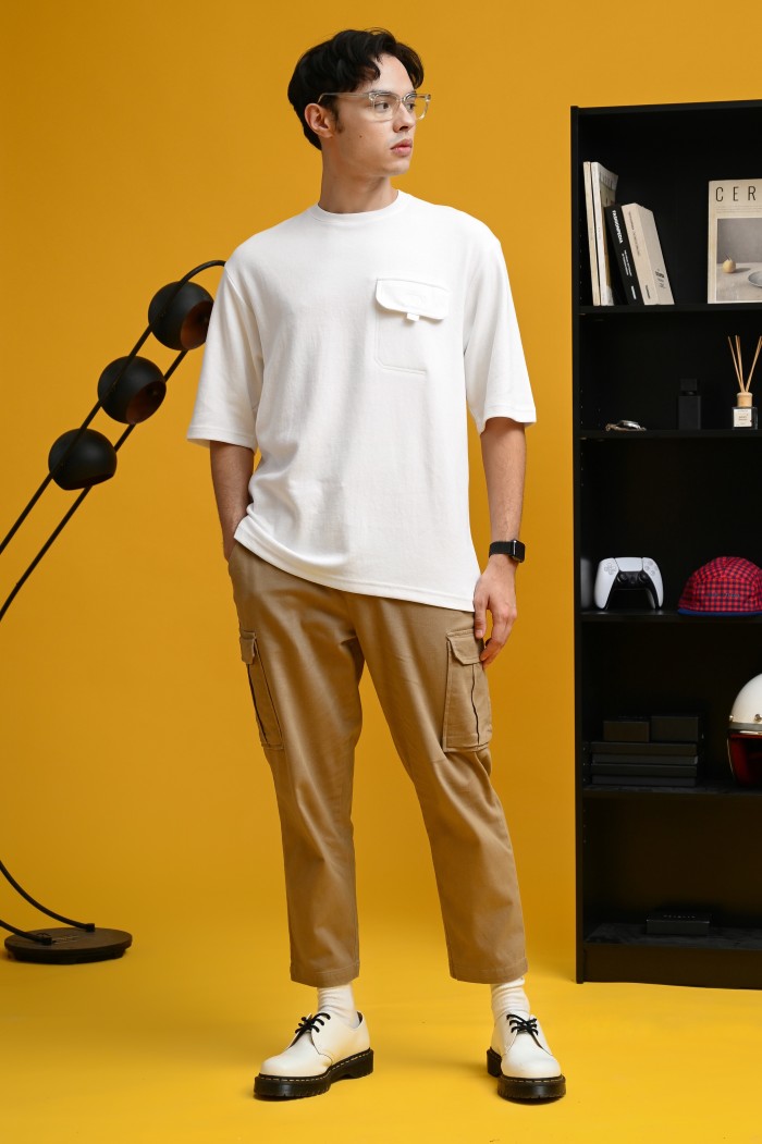 PTDJ17-POCKET OVERSIZED TEES WHITE