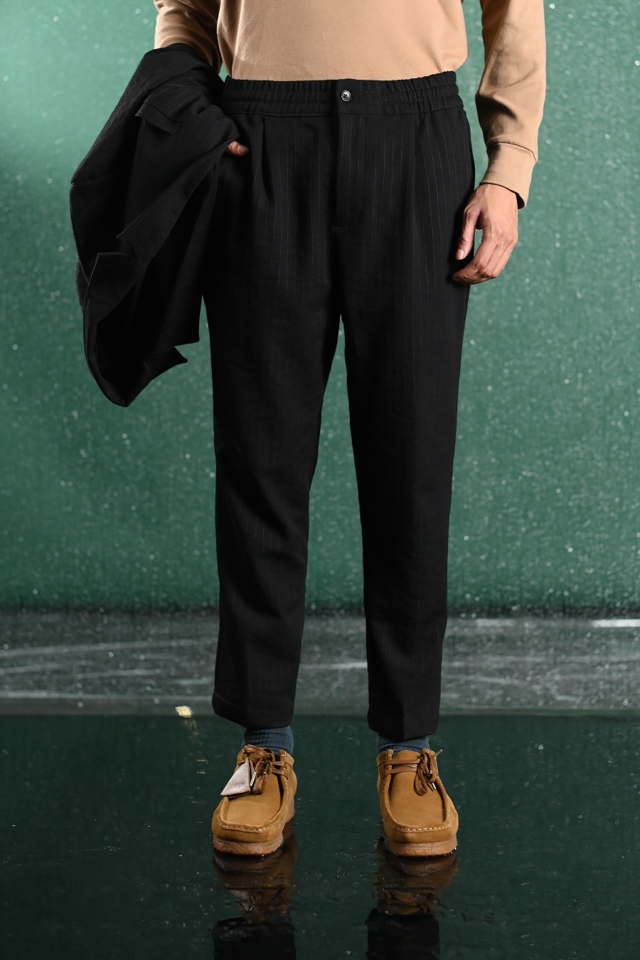 STREAKY RELAX FIT TROUSERS BLACK