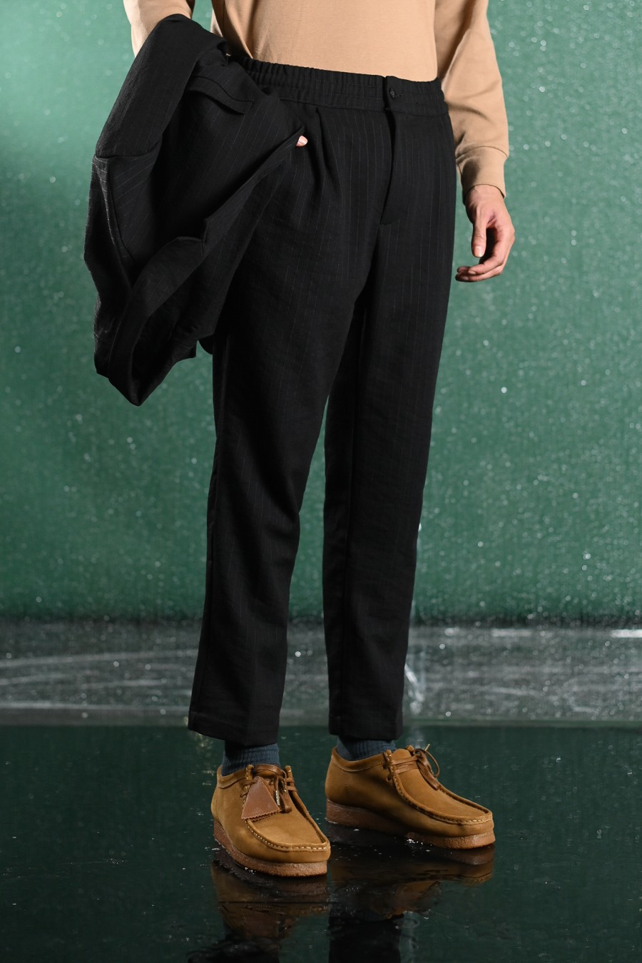 STREAKY RELAX FIT TROUSERS BLACK