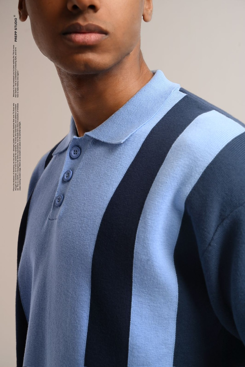 POLO STRIPE SENSE 2 STRIPE NAVY BLUE