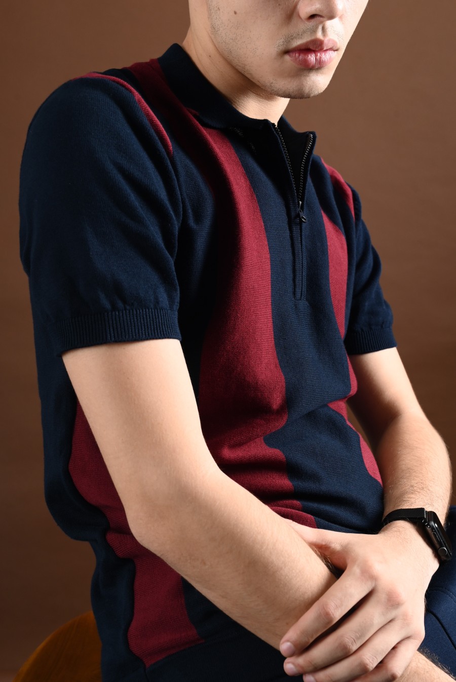 ZIPPY POLO NAVY MAROON