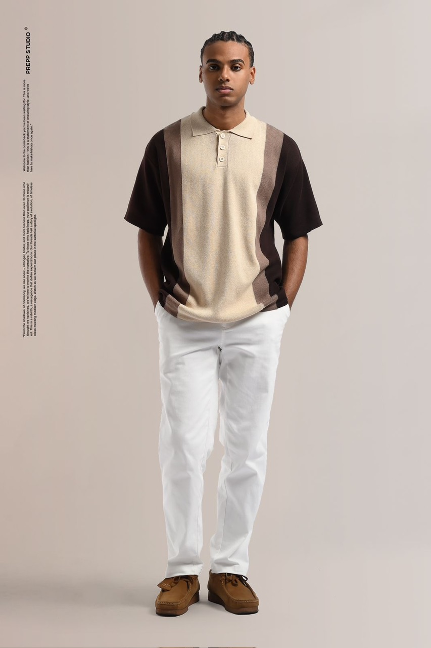 POLO STRIPE SENSE 3 STRIPE CHOCO CREAM