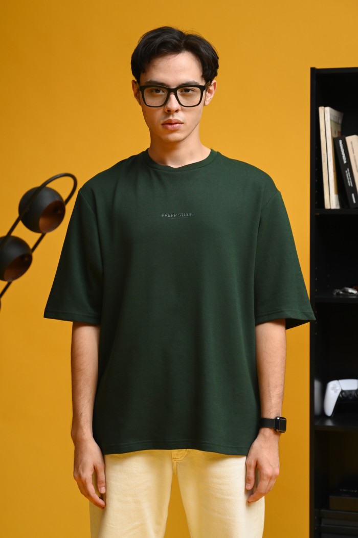 PTDK55-SIGNATURE OVERSIZED TEES FOREST GREEN