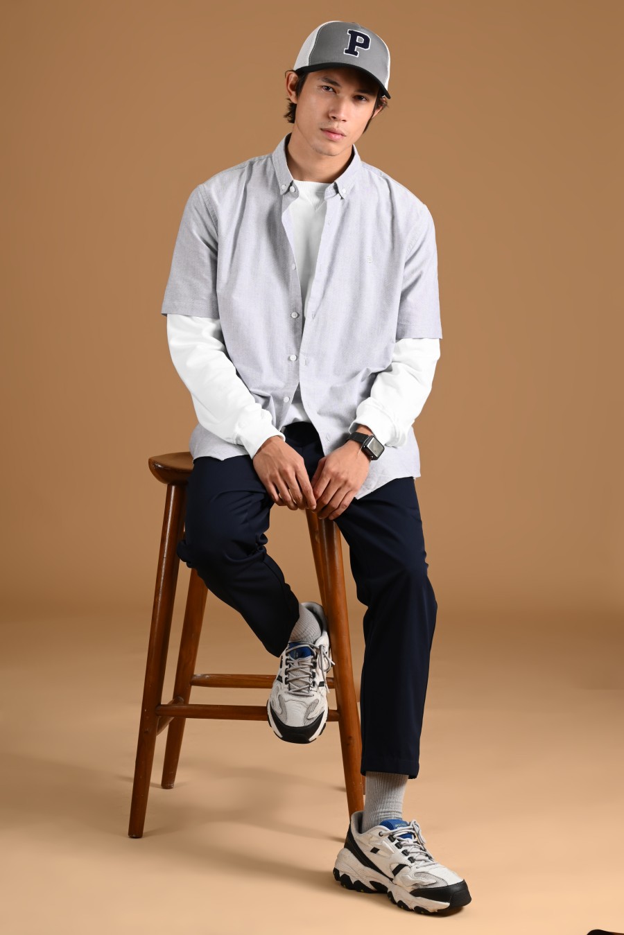 SIGNATURE OXFORD SHORT SLEEVE SHIRT GREY