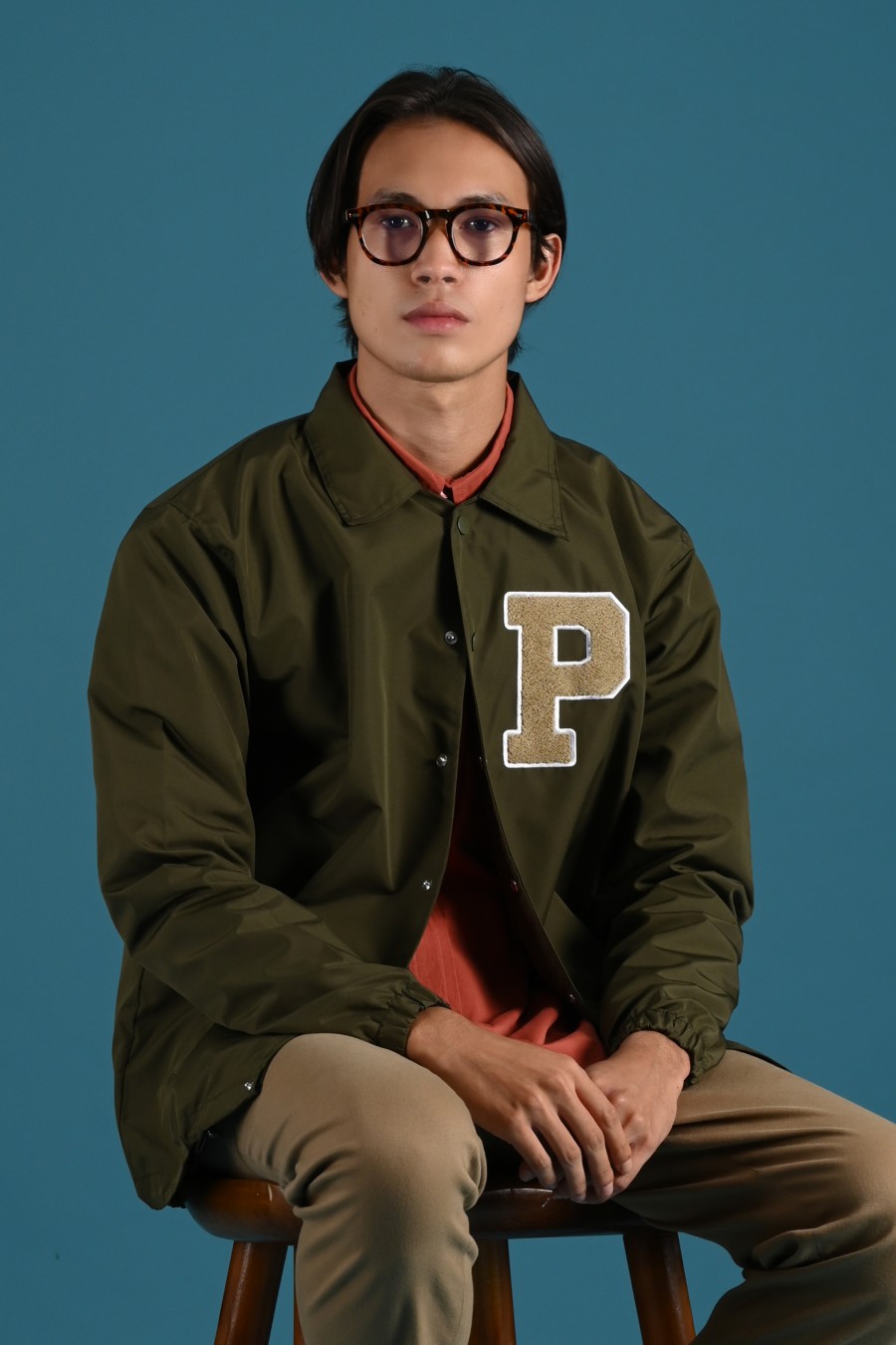 COLLEGIATE COACH JACKET GREEN