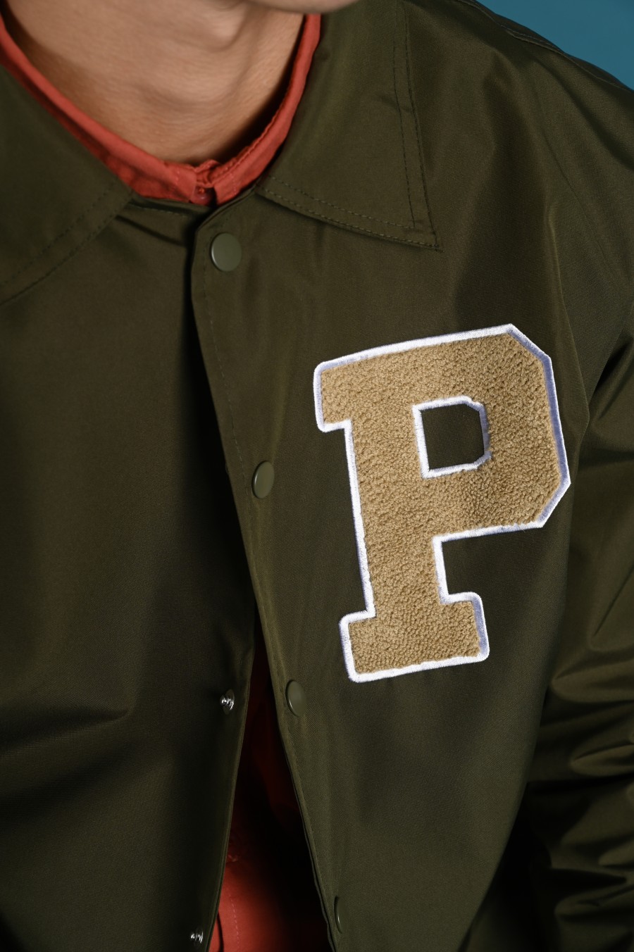 COLLEGIATE COACH JACKET GREEN