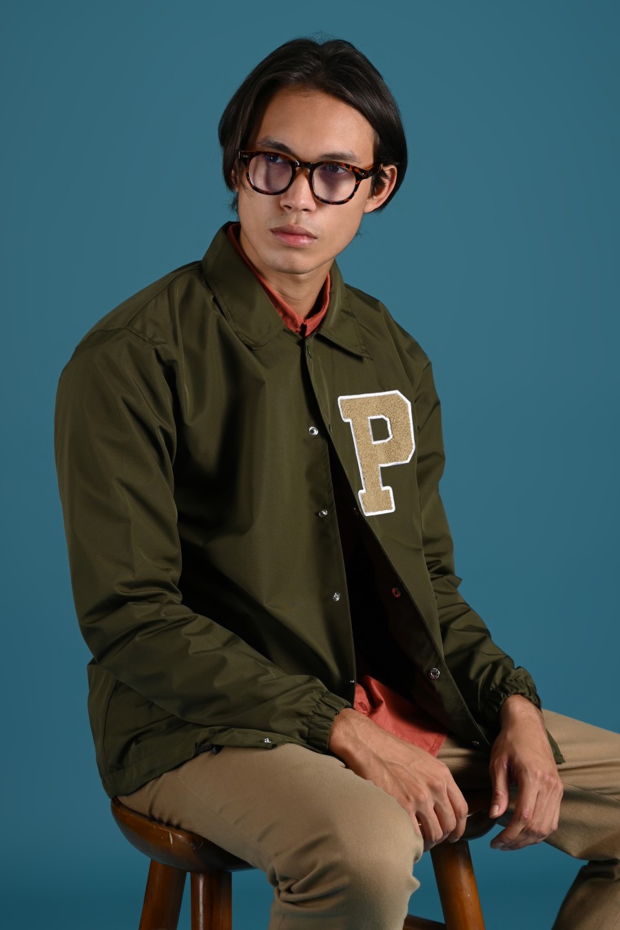 COLLEGIATE COACH JACKET GREEN