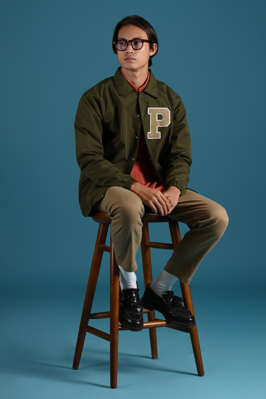 COLLEGIATE COACH JACKET GREEN