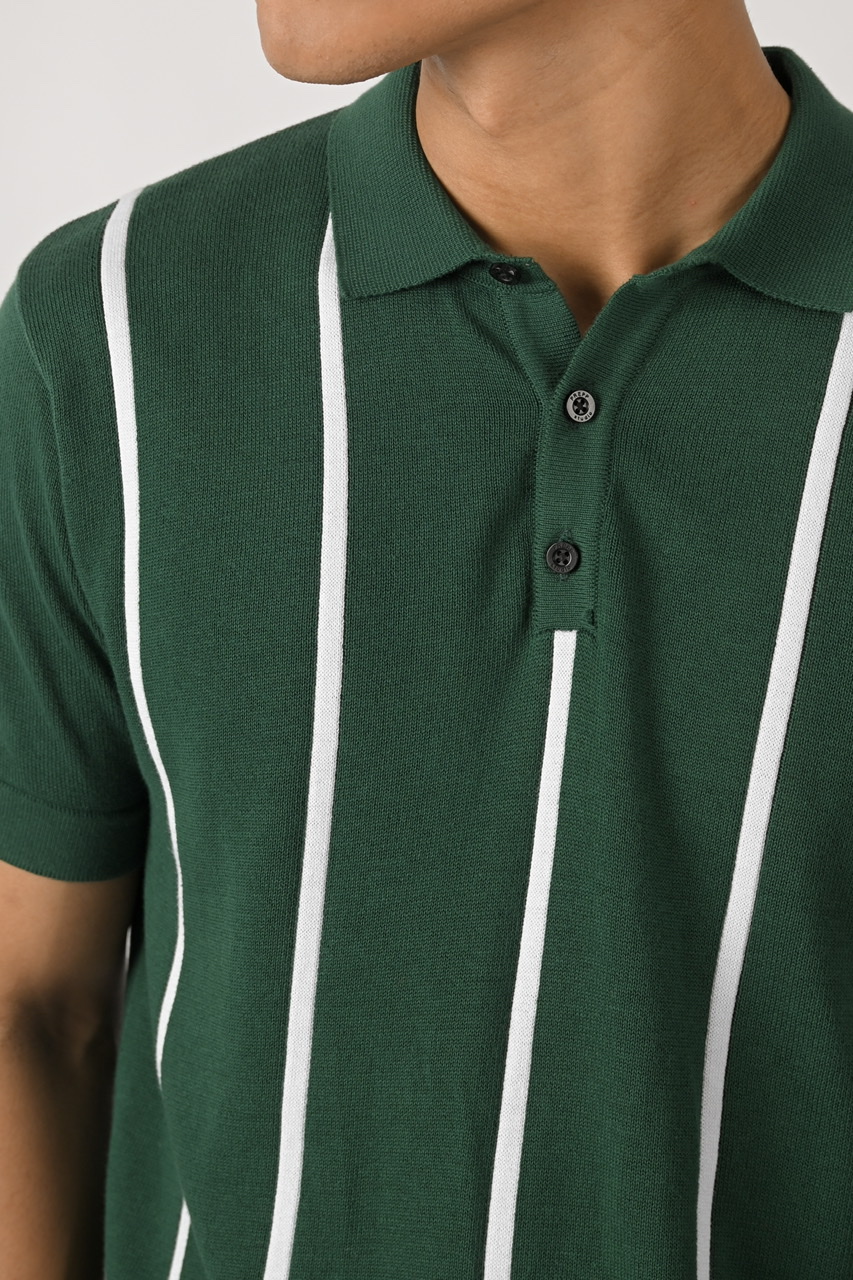 STRIPY POLO GREEN