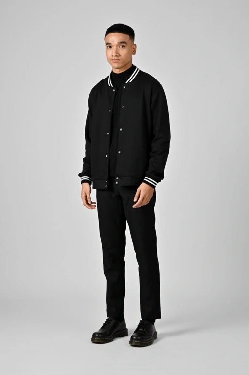 Image of IVY VARSITY JACKET BLACK