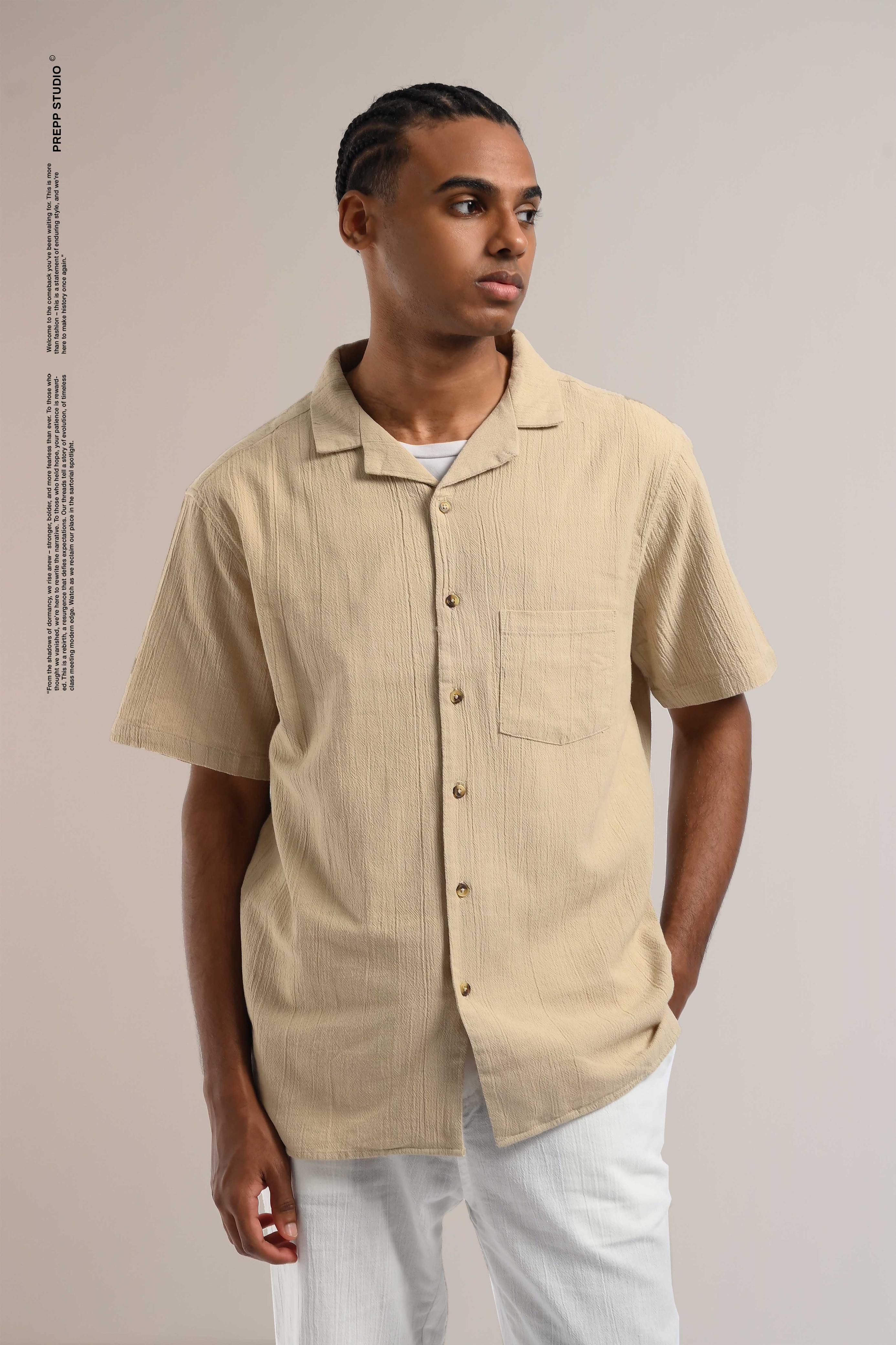 PSFG07-CORRUGATE CRINKLE SHIRT CREAM
