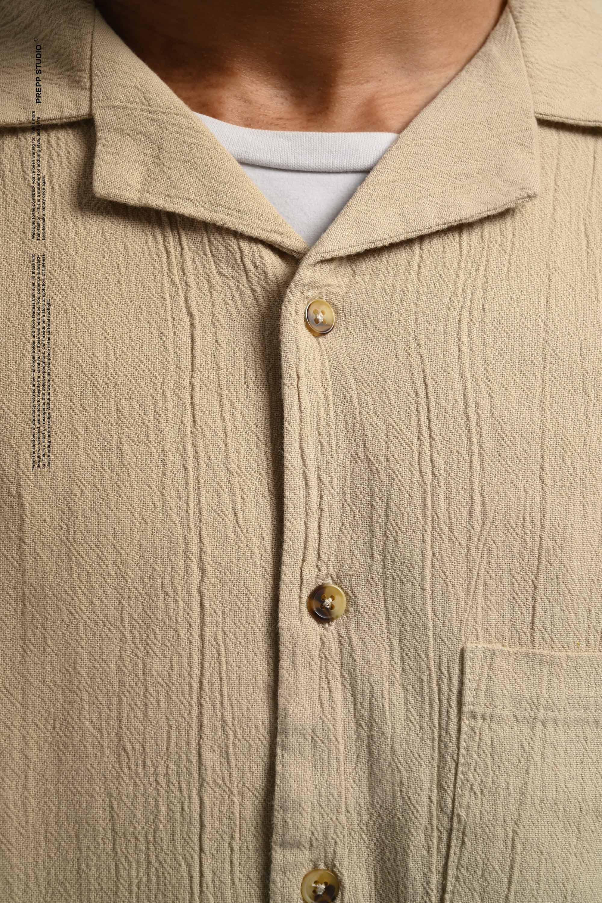 PSFG07-CORRUGATE CRINKLE SHIRT CREAM