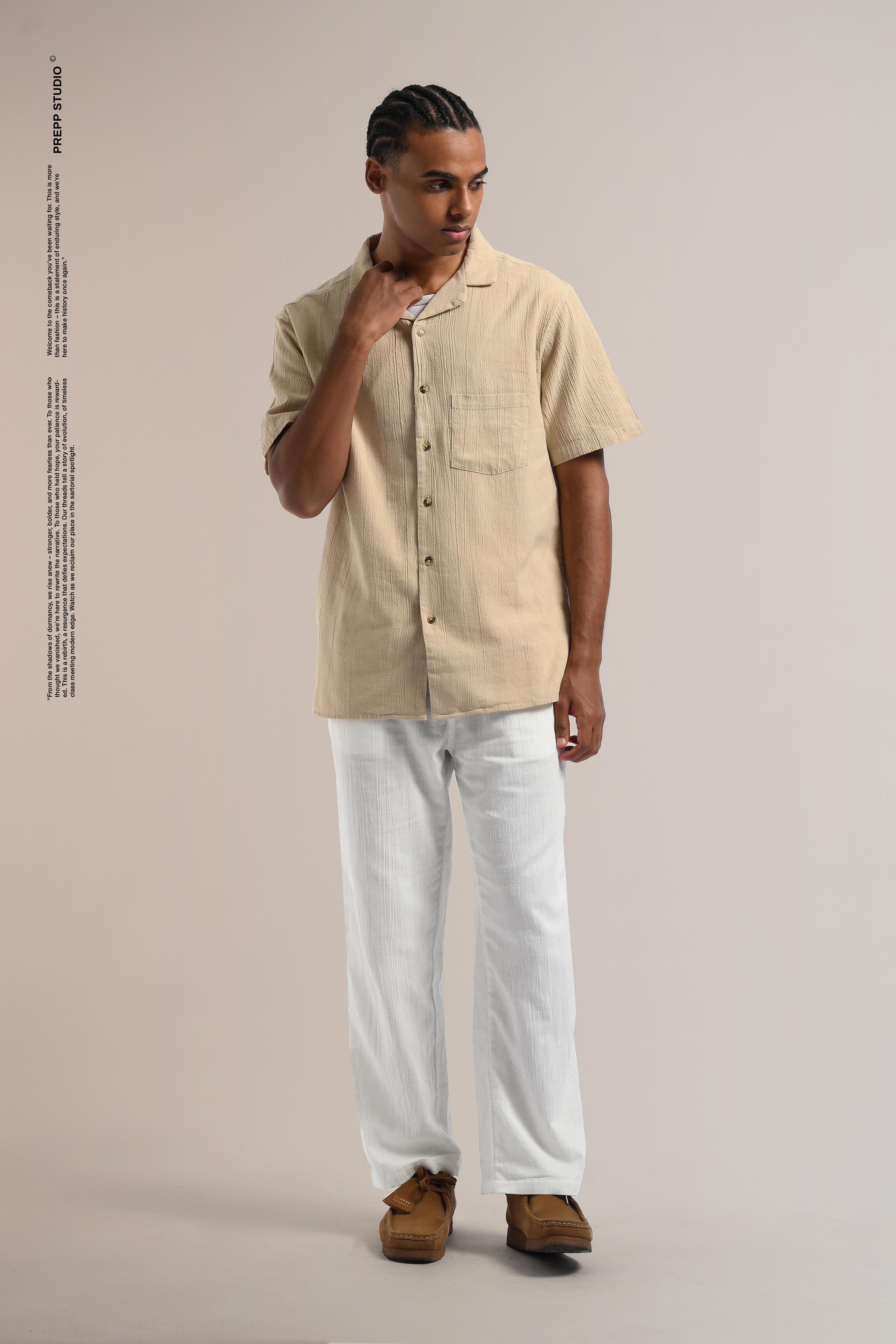PSFG07-CORRUGATE CRINKLE SHIRT CREAM