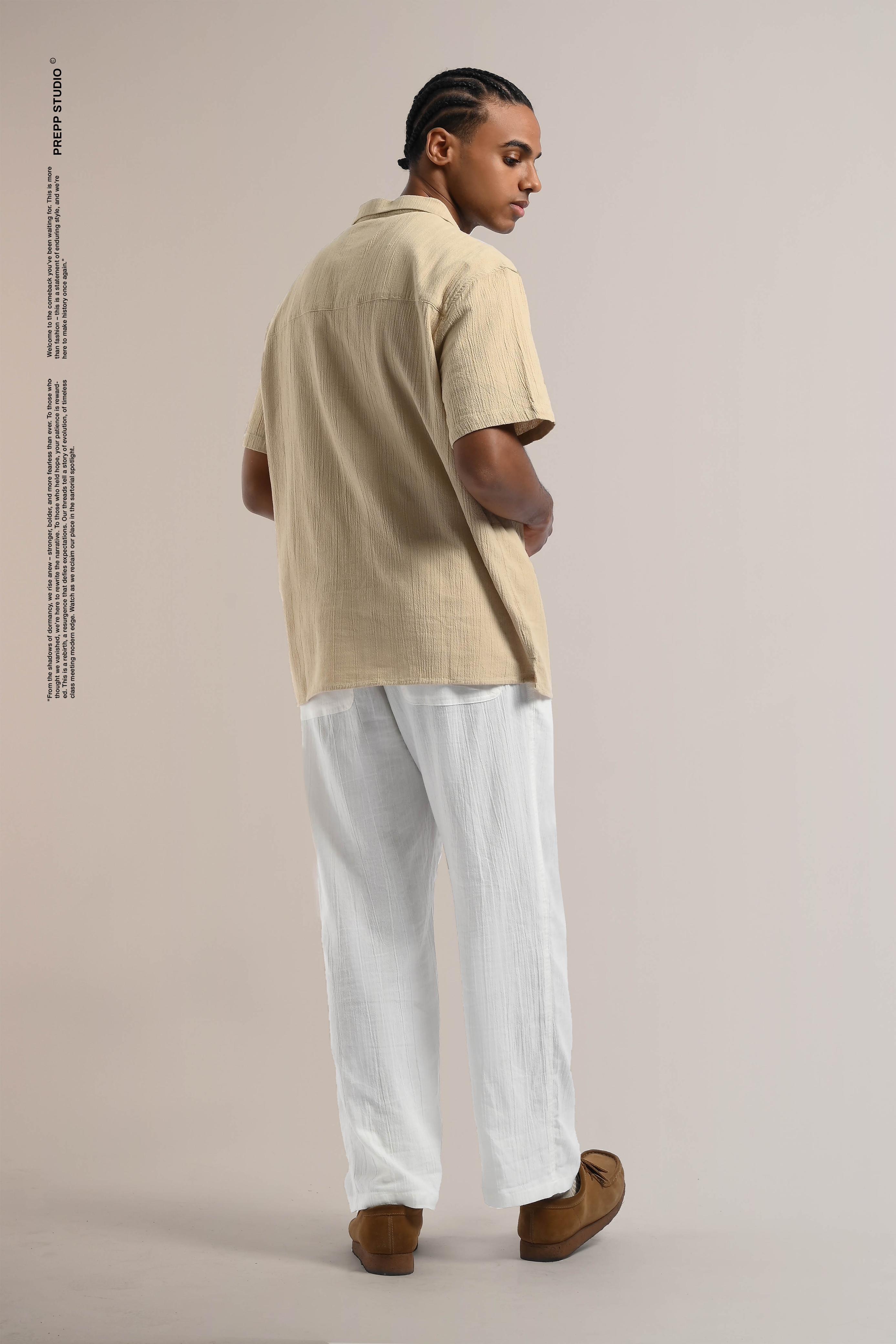 PSFG07-CORRUGATE CRINKLE SHIRT CREAM