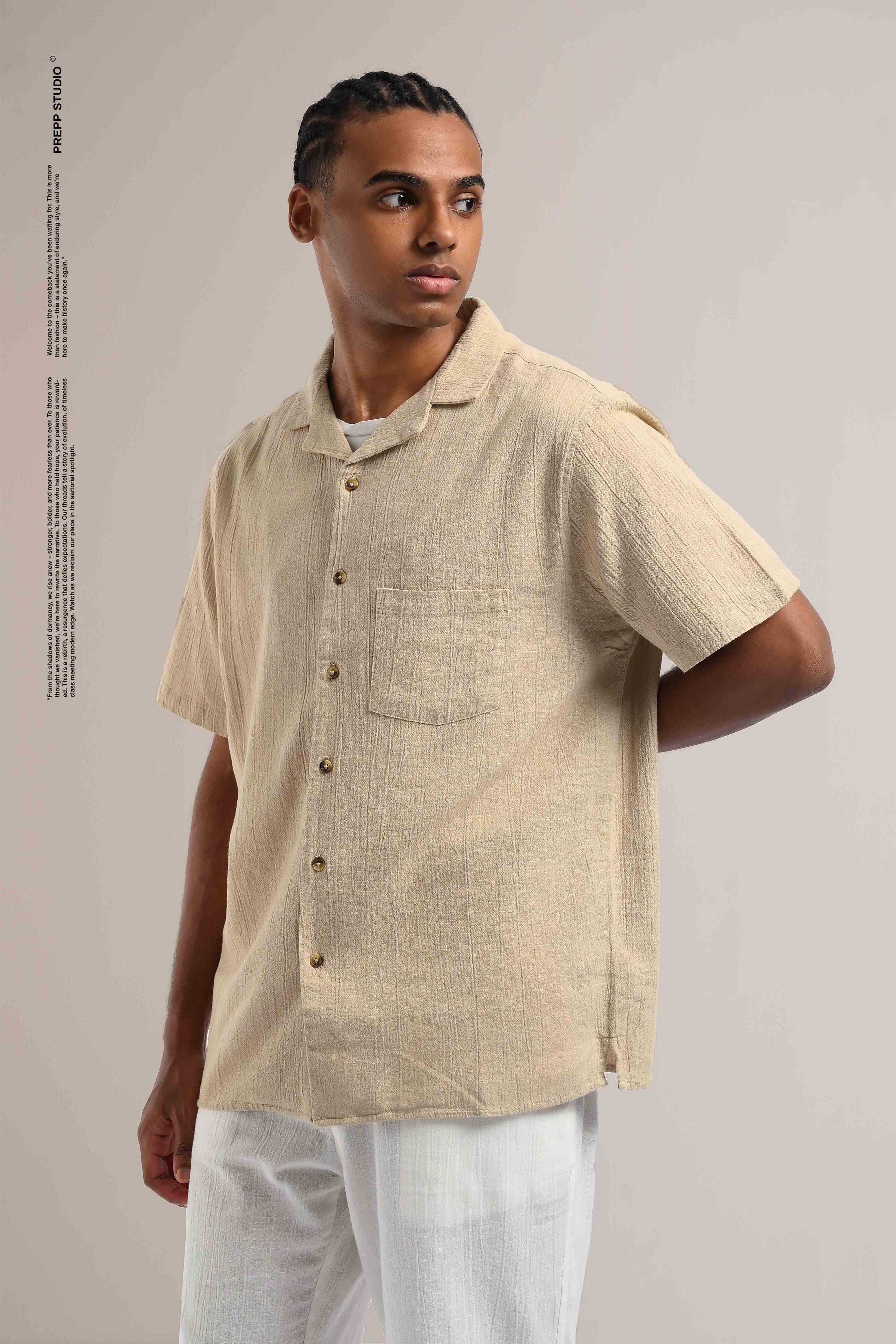 PSFG07-CORRUGATE CRINKLE SHIRT CREAM