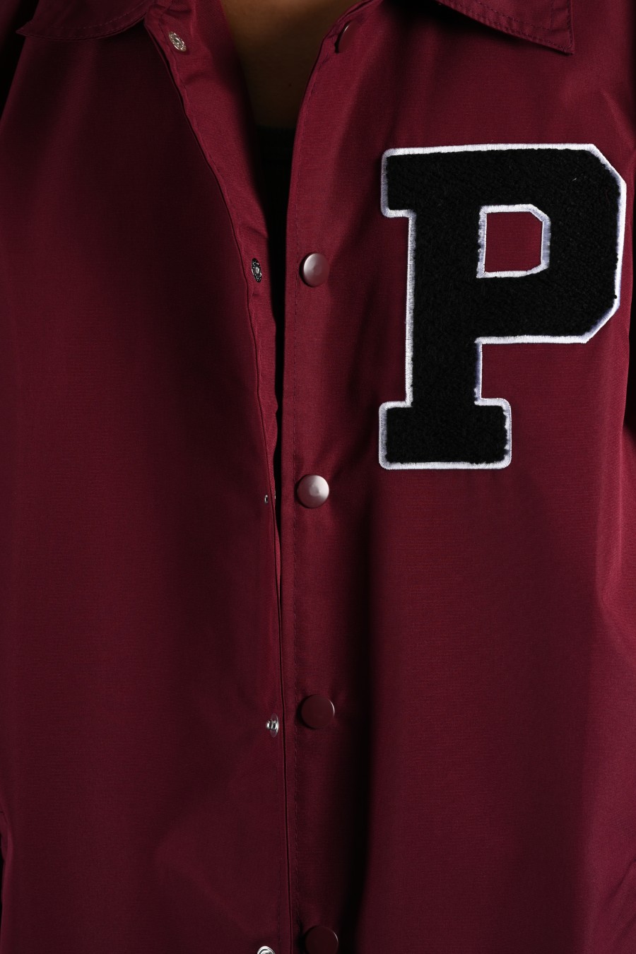 COLLEGIATE COACH JACKET MAROON
