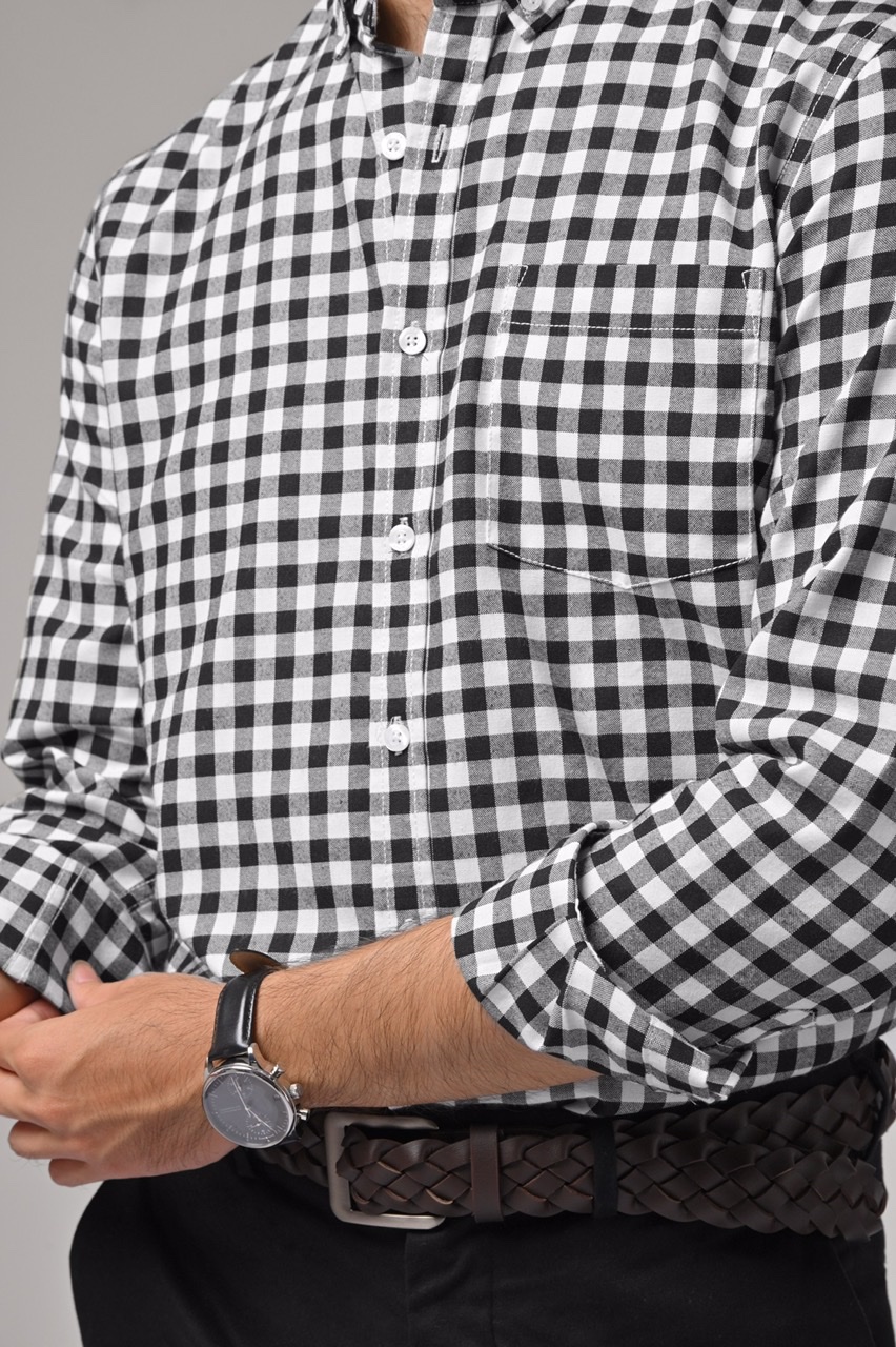 PSAZ02-MILES PLAID SHIRT BLACK